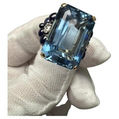 Cartier NY Aquamarine, Sapphires & Diamond Ring GIA Certificate.