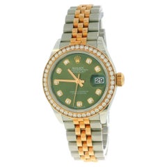 Reloj Rolex Datejust 279381RBR para mujer, con esfera de diamantes verdes, caja y documentación - 2024
