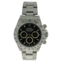 Daytona ZENITH 16520 Patrizzi Black Dial Mens Watch Tag, Box & Open Papers