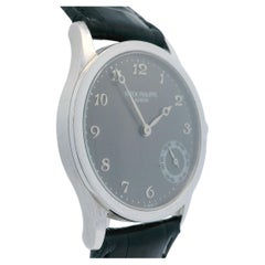 Patek Philippe Calatrava Certified Platinum Gray Dial Automatic Mens Watch 5026P