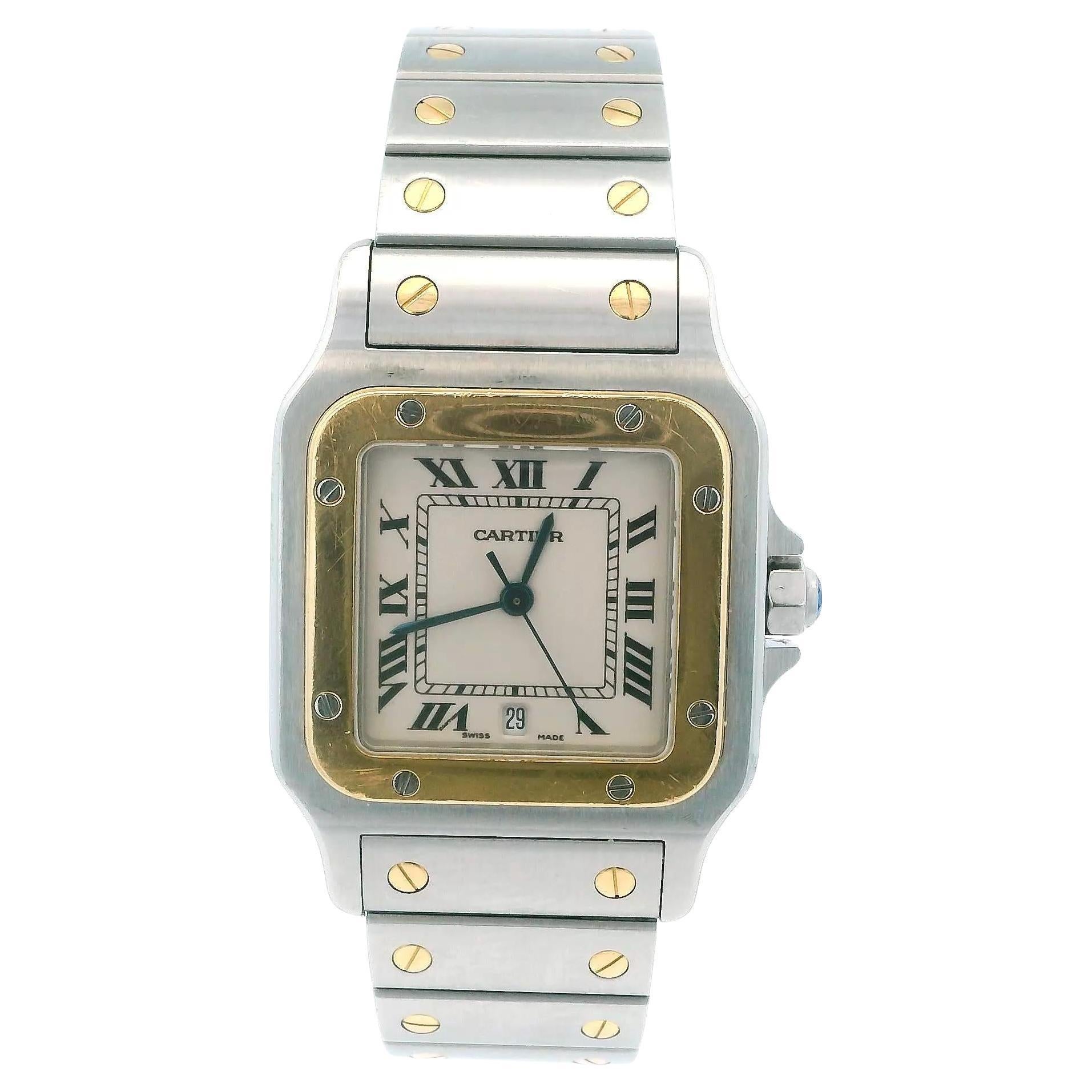 Cartier Santos de Cartier Galbée W20011C4 Zweifarbig Unpoliert im Angebot