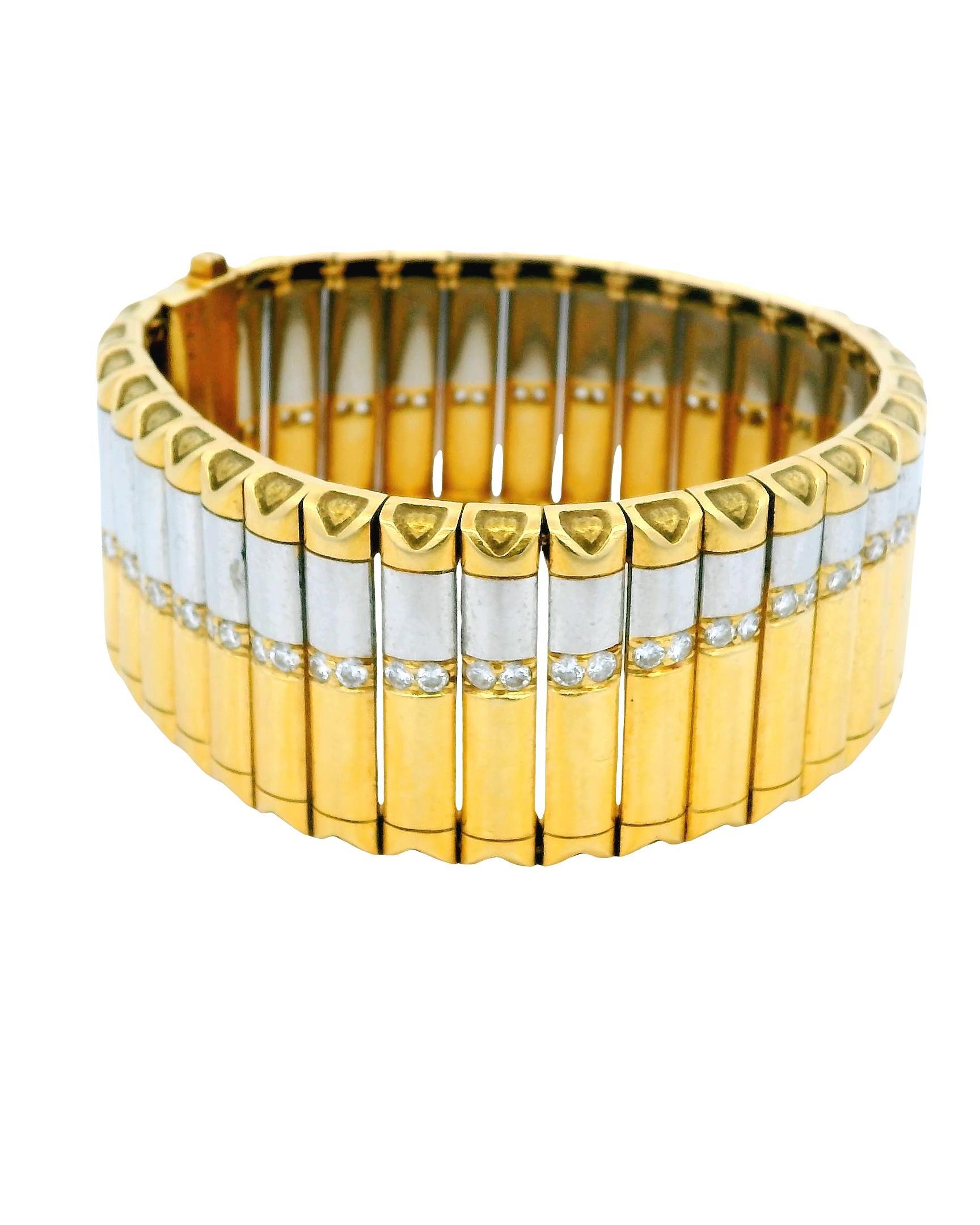 Michael Bondanza Pulsera de platino y oro de 18 quilates con diamantes en Bueno estado para la venta en Great Neck Plaza, NY