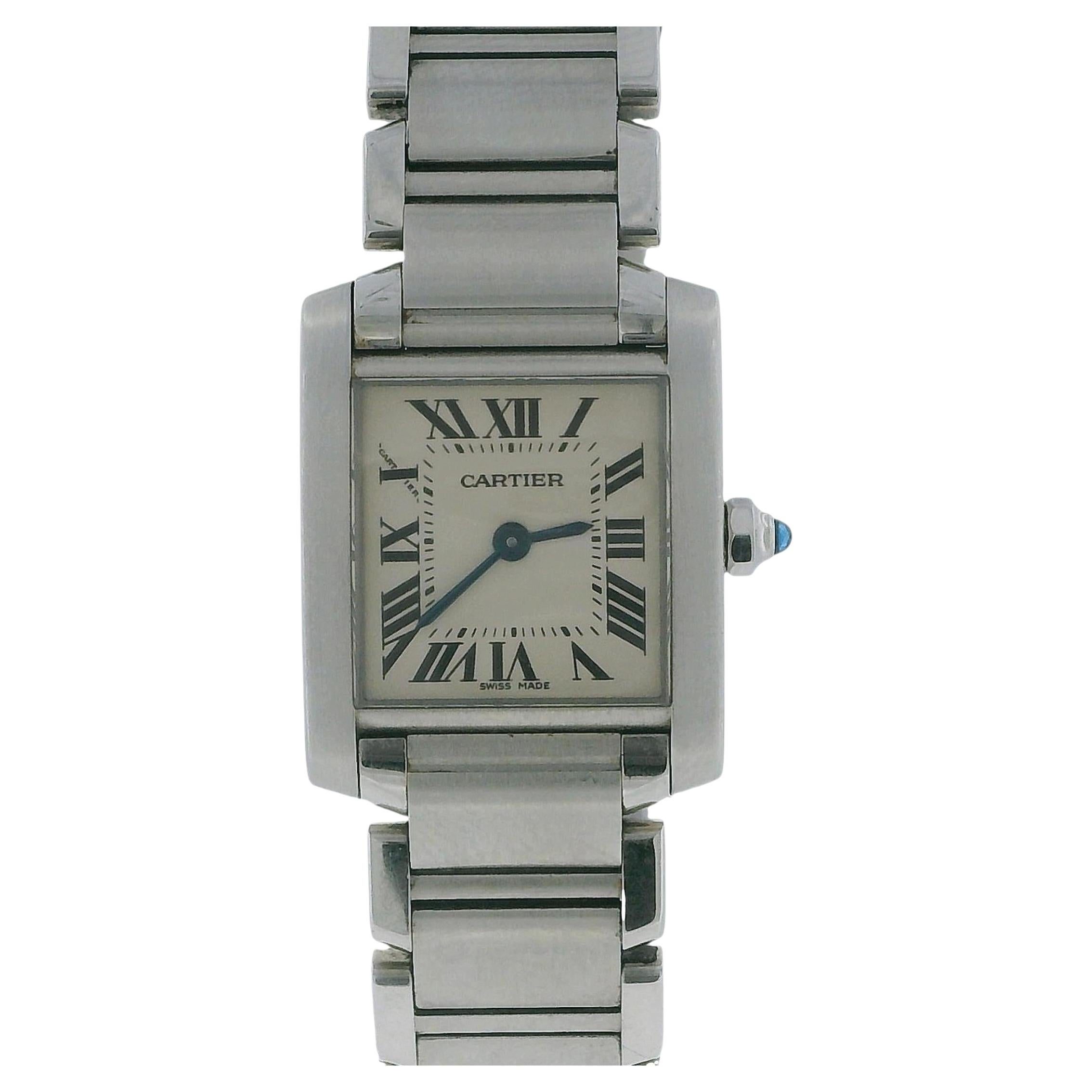 Cartier Tank Française W51008Q3 Small Steel Ladies Quartz Watch