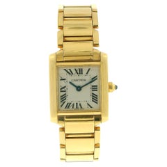 Orologio Cartier Tank Française W50002N2, modello piccolo, in oro giallo 18 carati, con documenti di assistenza
