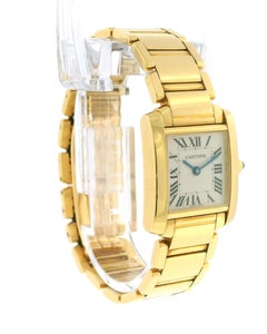 Orologio Cartier Tank Française W50002N2, modello piccolo, in oro giallo 18 carati, con documenti di assistenza