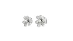 Van Cleef & Arpels 18K White Gold Diamond Frivole Earrings