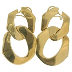 Pendientes de eslabones tipo «curb» de Seaman Shepps en oro amarillo de 18k