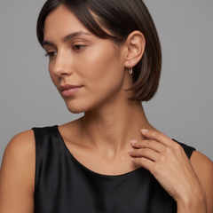 Diamond Safety Charm 14K (or 18k upon request) yellow Gold Pin Earrings