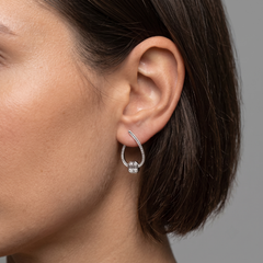 Octagon Teardrop 18K Yellow Gold Diamond Hoop Earrings