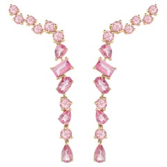 Pink Multishape Topaz Drop Earrings