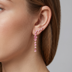Pink Multishape 14K (or 18k upon request) Rose Gold Topaz Drop Earrings
