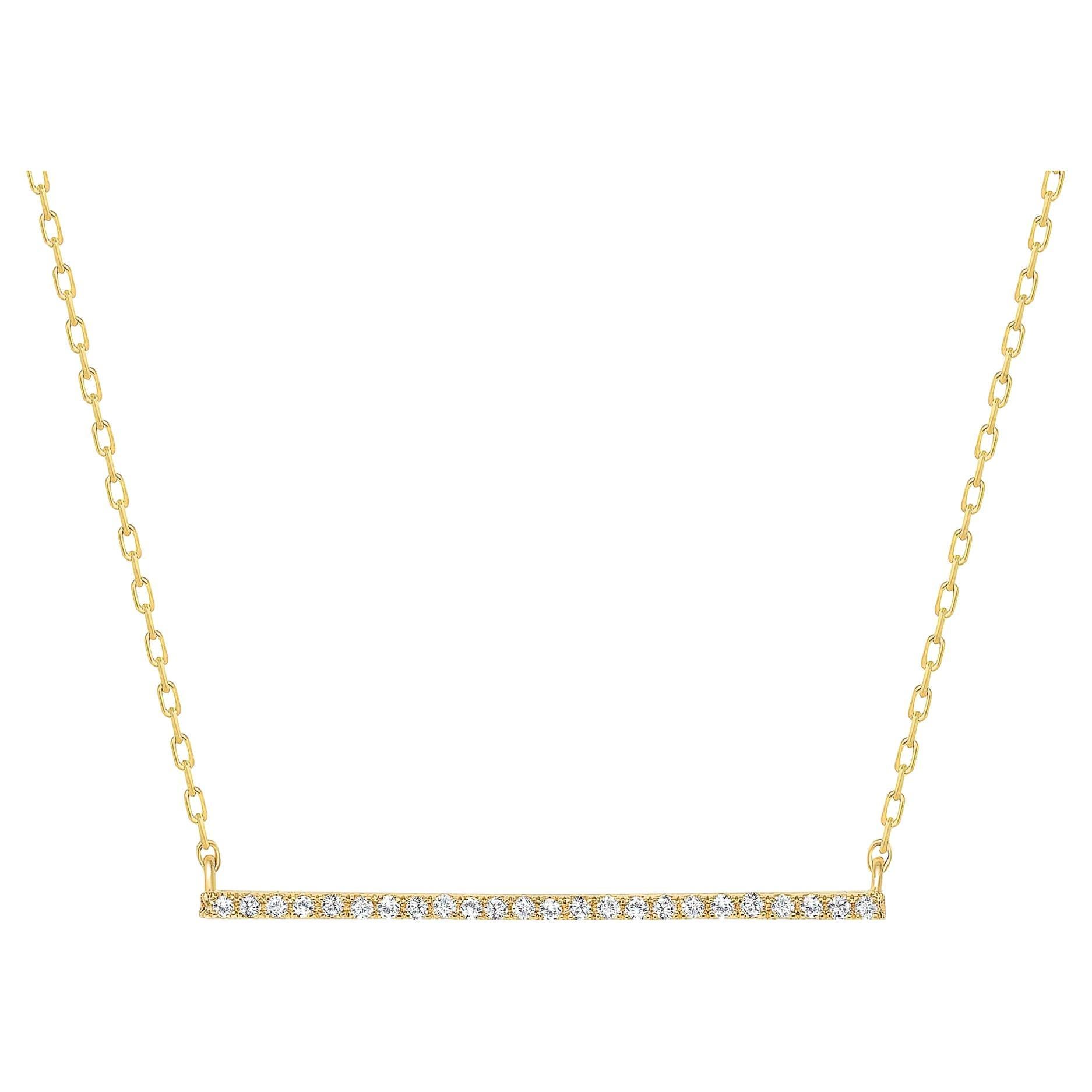 Round Diamond Bar Necklace For Sale