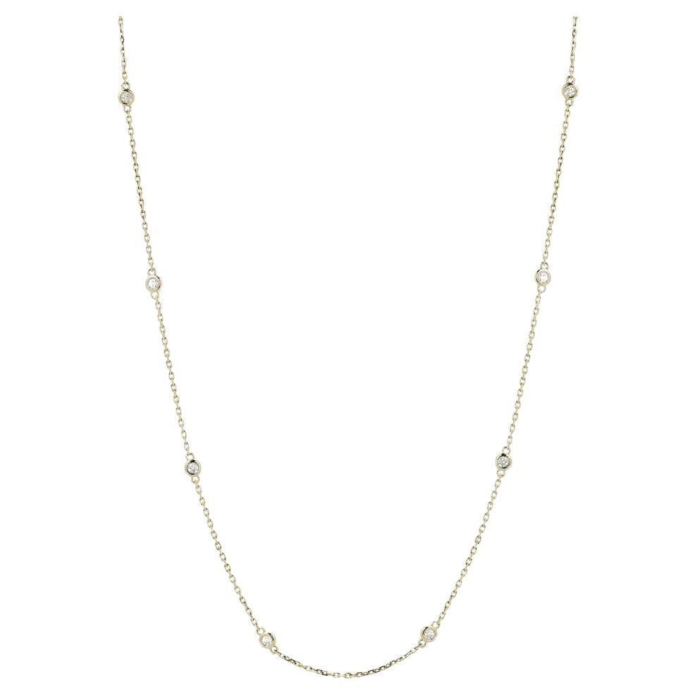 Diamond By The Yard Round-Cut Bezel Necklace