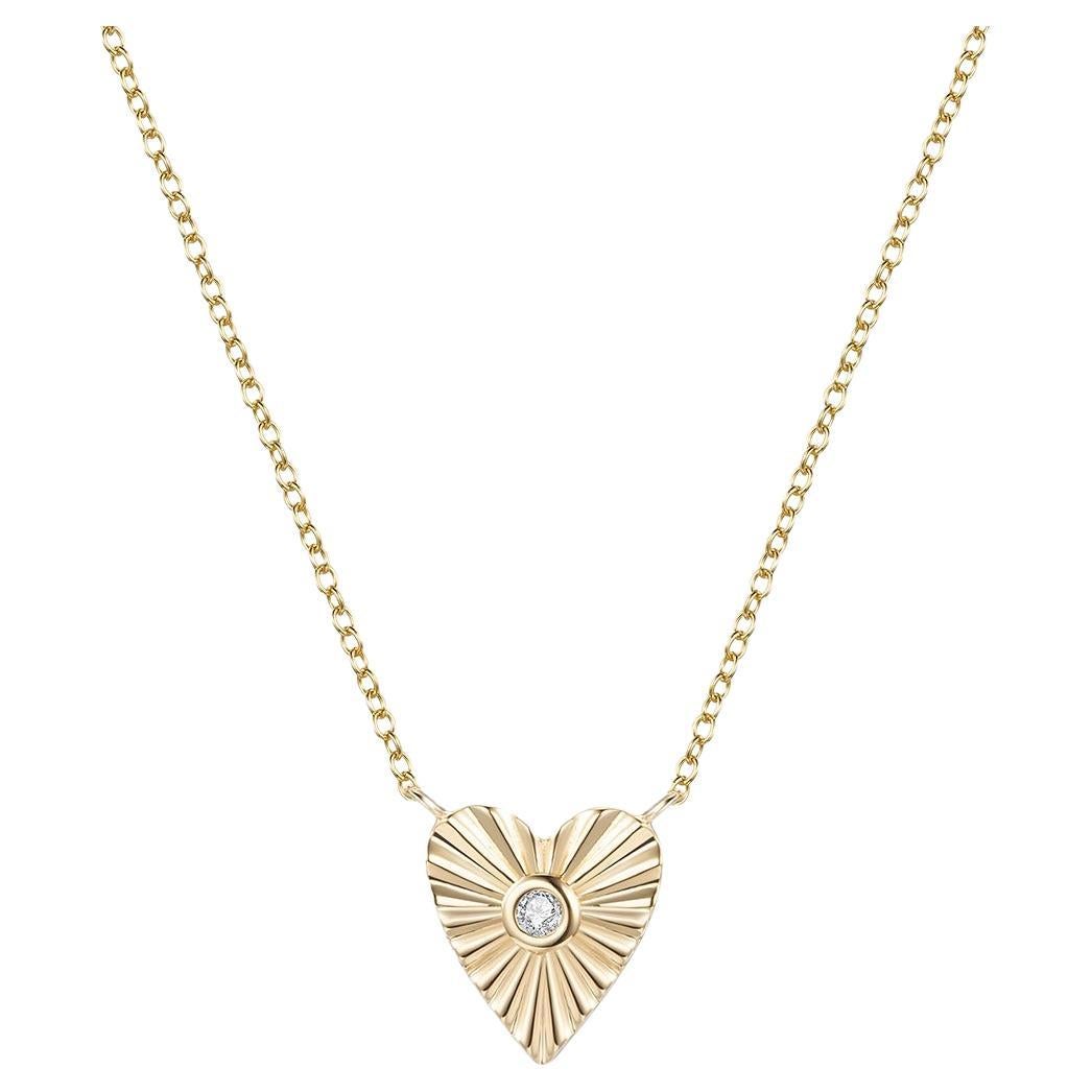 Heart Shape 14K Radiant Heart Diamond Necklace Earrings Set