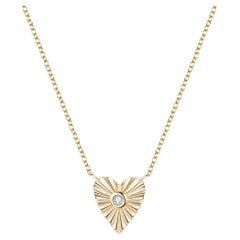 Heart Shape 14K Radiant Heart Diamond Necklace Earrings Set