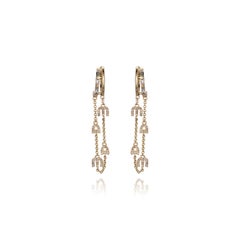 Pendientes de gota de oro amarillo de 14 quilates de doble vuelta