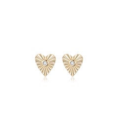 Pendientes de diamantes Corazón de Luz de oro amarillo de 14 quilates