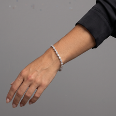 Pear Shaped Diamond 18K White Gold Tennis Bracelet