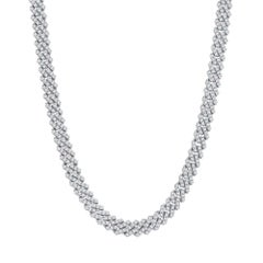 Collana Cuban Link con diamanti in oro bianco 14K Iced Out