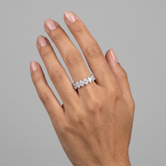 Oval Shape Diamond 18K Gold Eternity Ring