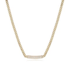Pulsera de oro amarillo de 14 quilates con diamantes redondos en pavé