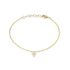 Croce di diamanti Bracciale in oro giallo 14K