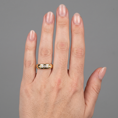 Trinity Shine 14K (or 18k upon request) Yellow Gold Three Diamond Ring