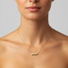 Amulet 5MM Letter 14K (or 18k upon request) Yellow Gold MAMA Necklace