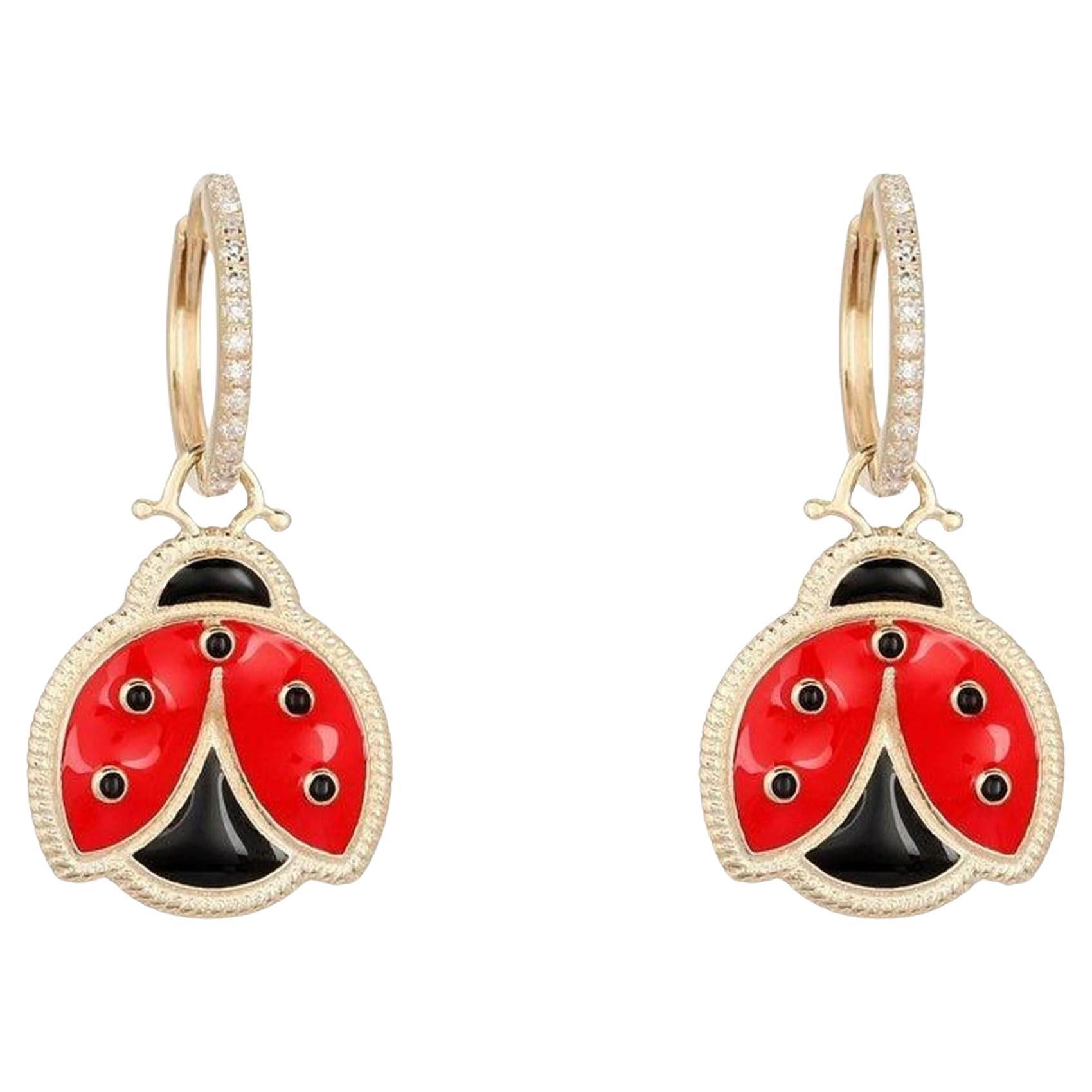 Pendants d
oreilles Twilight Diamond Danglers en or jaune 14K (ou 18k sur demande) en vente