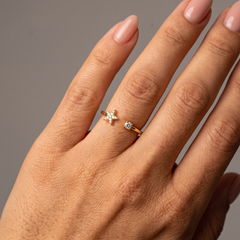 Twinkle Star 14K (or 18k upon request) Yellow Gold Diamond Ring