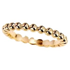 Minimalist Beaded 14K (or 18k upon request) Gold Stacking Ring