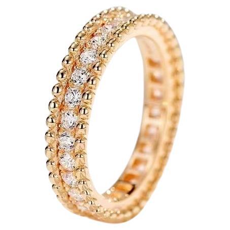 0.32ct Round Textured Diamond 14K Gold Stacking Ring