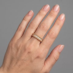 Round Textured Diamond 14K (or 18k upon request) Gold Stacking Ring