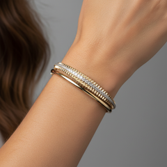 Celestial Diamond 14K (or 18k upon request) Gold Bangle Bracelet