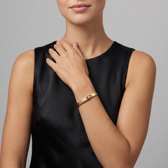 MAMA Bangle 14K (or 18k upon request) Yellow Gold Pave Letter Diamond Bracelet