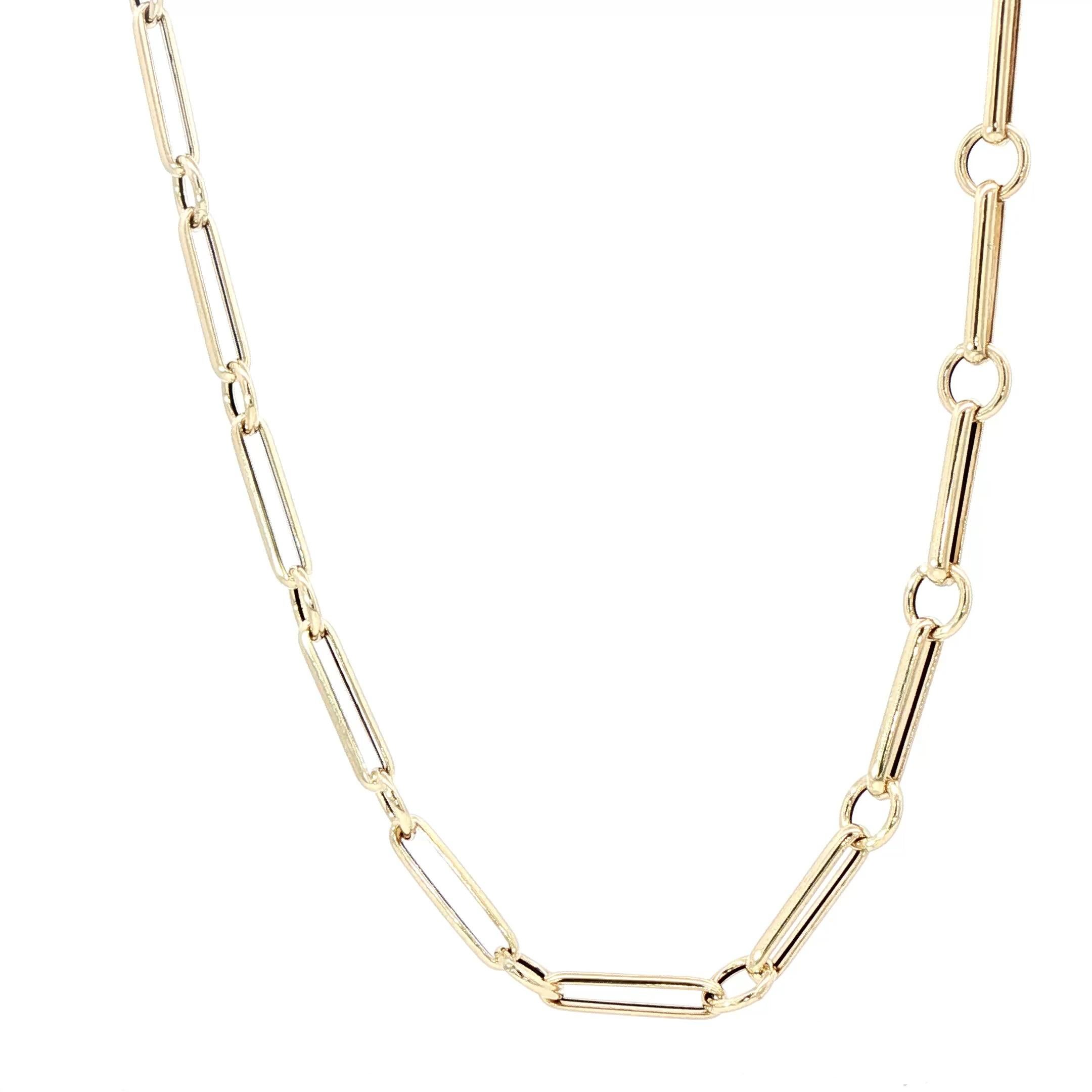 Collana moderna con catena a graffetta in oro giallo 14K In condizioni Nuovo in vendita a Los Angeles, CA