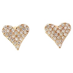 Auric Bloom 14K Yellow Gold Heart Diamond Earrings