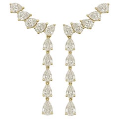 Boucles d'oreilles Golden Cascade en or jaune 14K avec poire et diamant