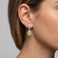 Pear Shaped 14K (or 18k upon request) Drop Diamond Waterfall Earrings
