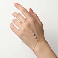 Twisted 76 Diamonds 14K (or 18k upon request) Yellow Gold Hand Bracelet