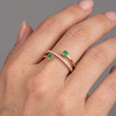 Diamond 14K (or 18k upon request) Yellow Gold Thin Stackable Eternity Ring