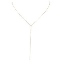 0.80ct Full-Cut Diamond Luminous 14K Yellow Gold Lariat Necklace