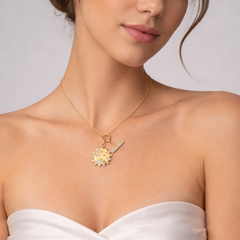 Celestial Moon 14K (or 18k upon request) Yellow Gold Star Charm Pendant Necklace