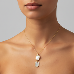 75 Diamond Pearl Charm 14K (or 18k upon request) Yellow Gold Pendant Necklace