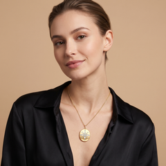 Celestial Cross 14K (or 18k upon request) Yellow Gold Diamond Locket Necklace