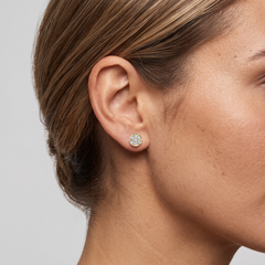 Golden Bloom 14K (or 18k upon request) Yellow Gold Diamond Cluster Stud Earrings