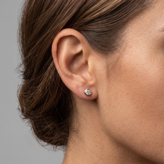 Two Round Diamond 14K (or 18k upon request) Yellow Gold Stud Earrings