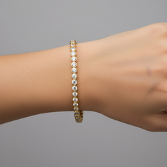 41 Round Diamond 14K (or 18k upon request) Yellow Gold Tennis Bracelet