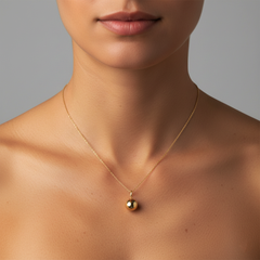 Polished Round 14K Yellow Gold Ball Pendant Necklace