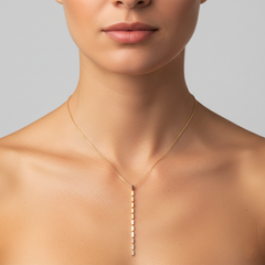 Pure Elegance Diamant 14K (oder 18k auf Anfrage) Gelbgold Lariat Halskette